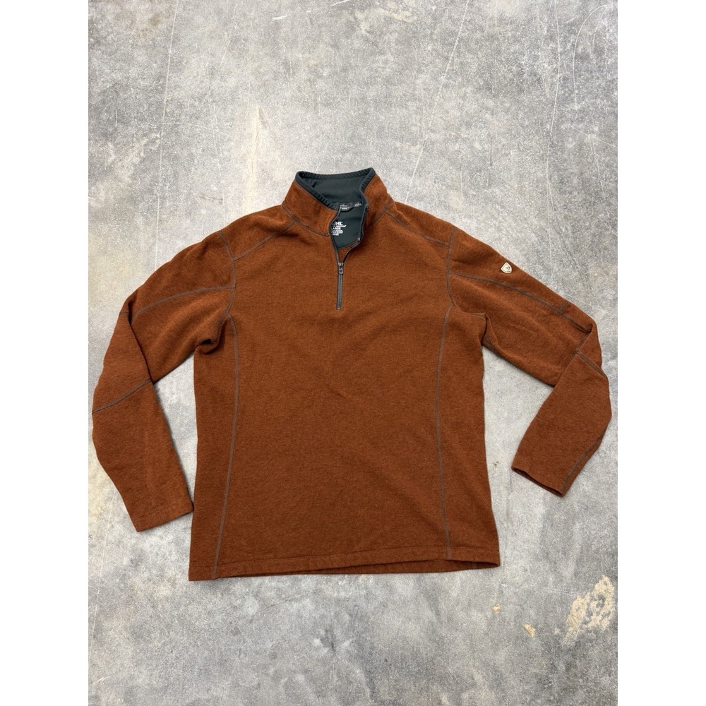 Kuhl Fleece Pullover Mens Large 1/4 Zip Mock Neck Long Sleeve Hiking Shirt